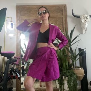 Vintage silk skirt and blazer suit